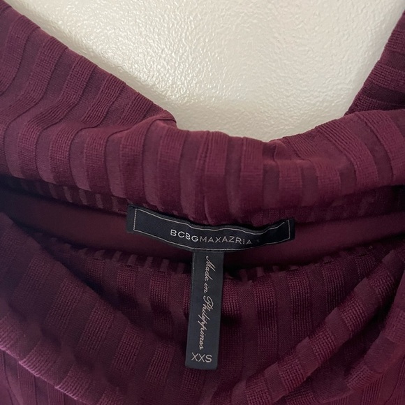BCBGMaxAzria Sweater Dress. Deep plum colored sleeveless mini Size XXS. - Picture 3 of 3